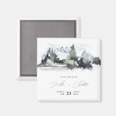 Rustic Mountain Wedding Save the Date Magnet (Voorkant / Achterkant)