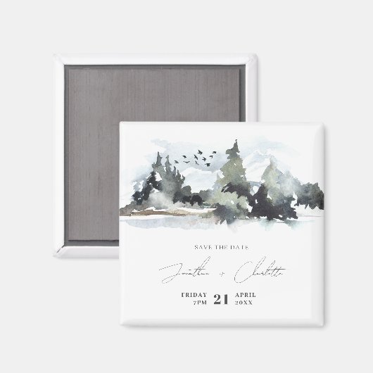 Rustic Mountain Wedding Save the Date Magnet (Voorkant / Achterkant)
