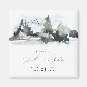 Rustic Mountain Wedding Save the Date Magnet (Voorkant)