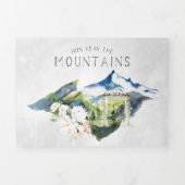 Rustic Mountain Wedding Tri-Fold Uitnodiging (Cover)