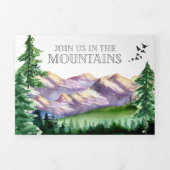 Rustic Mountain Wedding Tri-Fold Uitnodiging (Cover)
