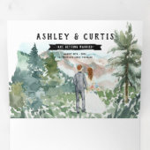 Rustic Mountain Wedding Tri-Fold Uitnodiging (Binnenzijde eerst)