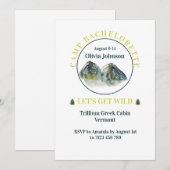 Rustic Mountain Weekend Bachelorette Party Kaart (Voorkant / Achterkant)