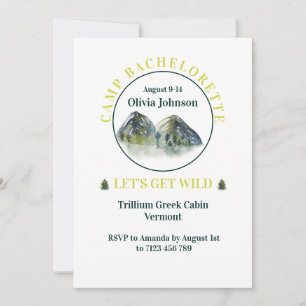 Rustic Mountain Weekend Bachelorette Party Kaart