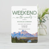 Rustic Mountain Weekend in de Bossen Bachelor Kaart (Staand voorkant)