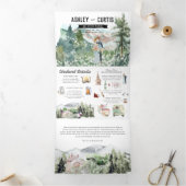 Rustic Mountain Wijngaard | Bruiloft Drieluik Uitnodiging (Binnen)