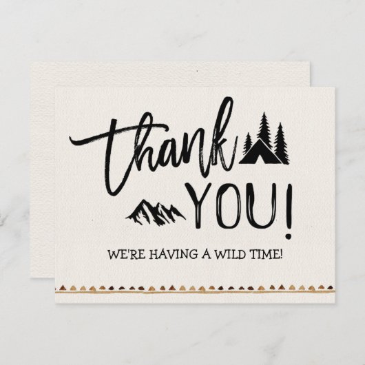 Rustic Mountain Wild One Hartelijk dank Bedankkaart (Voorkant / Achterkant)