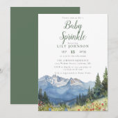 Rustic Mountain Wildflower Baby shower Sprinkle Kaart (Voorkant / Achterkant)