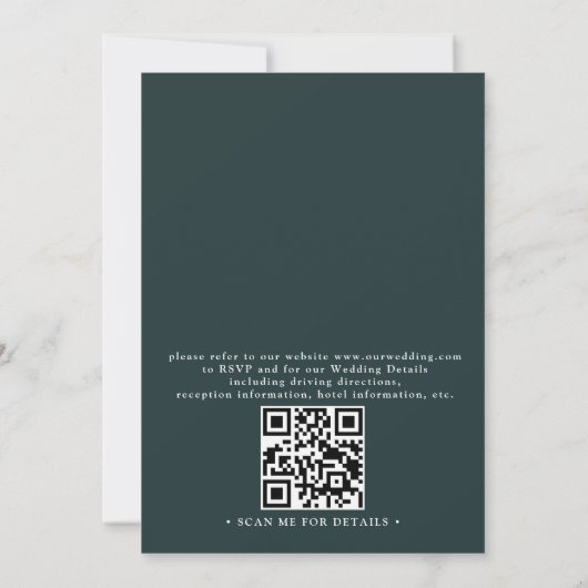 Rustic Mountain Wildflower Boho QR code Wedding Kaart (Achterkant)