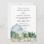 Rustic Mountain Wildflower Boho QR Code Wedding Kaart (Voorkant)