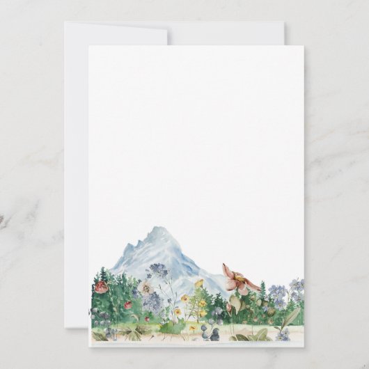 Rustic Mountain Wildflower | Boho Vrijgezellenfees Kaart (Achterkant)