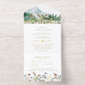 Rustic Mountain Wildflower | Boho Wedding All In One Uitnodiging (Binnenkant)