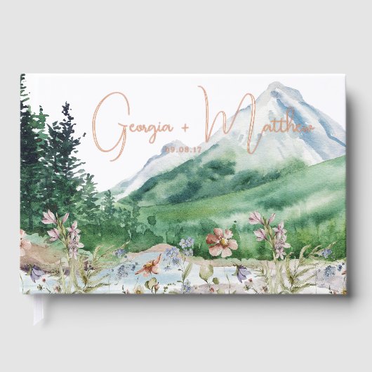 Rustic Mountain Wildflower | Boho Wedding Gastenboek (Voorkant)