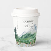 Rustic Mountain Wildflower | Boho Wedding Papieren Bekers (Achterkant)