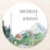 Rustic Mountain Wildflower | Boho Wedding Ronde Kartonnen Onderzetter (Voorkant)
