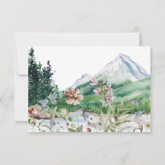 Rustic Mountain Wildflower | Boho Wedding RSVP (Achterkant)