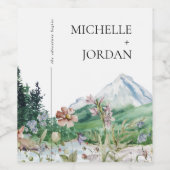 Rustic Mountain Wildflower | Boho Wedding Wijn Etiket (Enkel label)