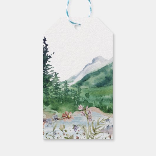 Rustic Mountain Wildflower | Weddenschap Hartelijk Cadeaulabel (Achterkant)