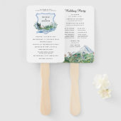 Rustic Mountain Wildflower | Weddenschap-programma Handwaaier (Voorkant en achterkant)