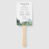 Rustic Mountain Wildflower | Weddenschap-programma Handwaaier (Achterkant)