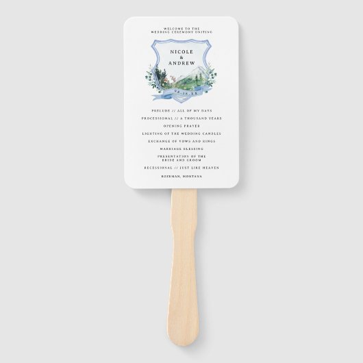 Rustic Mountain Wildflower | Weddenschap-programma Handwaaier (Voorkant)