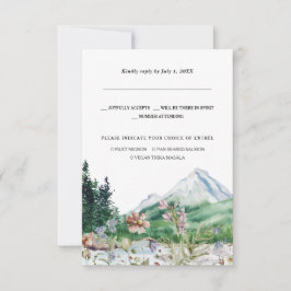 Rustic Mountain Wildflower | Weddenschap RSVP Aankondiging