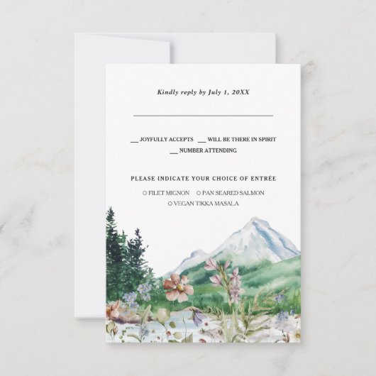 Rustic Mountain Wildflower | Weddenschap RSVP Aankondiging (Voorkant)