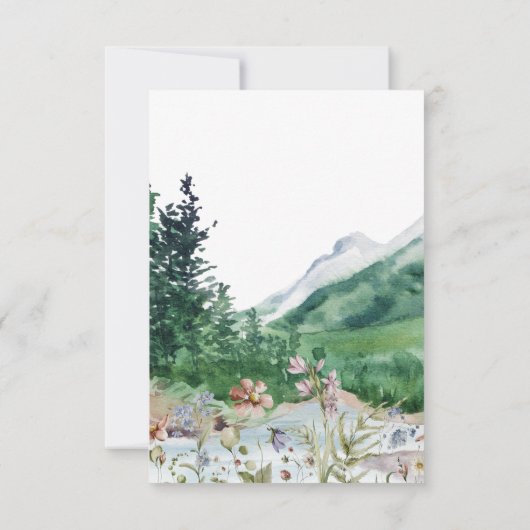 Rustic Mountain Wildflower | Weddenschap RSVP Aankondiging (Achterkant)