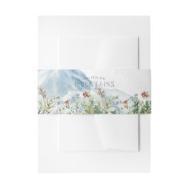 Rustic Mountain Wildflower | Weddenschapsmonogram Uitnodigingen Wikkel