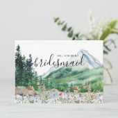 Rustic Mountain Wildflower | Wees mijn Bridesmaid (Staand voorkant)