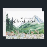 Rustic Mountain Wildflower | Wees mijn Bridesmaid<br><div class="desc">Vraag uw beste vrienden of familie om een deel van uw speciale dag te zijn met deze bergflorale kaart "Will You Be My Bridesmaid" met waterverf wildbloemen en feminine calligrafie script. "Maid of eremir", "Matron of eremeer", "Bridesmaid" of "Bloemenmeisje" voorstelkaarten. Voeg uw douanetekst aan dit ontwerp toe door de "Edit...</div>