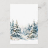 Rustic Mountain Winter Scene Waterverf Details Informatiekaartje (Achterkant)