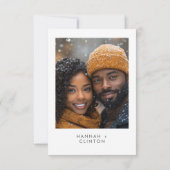 Rustic Mountain Winter Scene Waterverf Foto Save The Date (Achterkant)