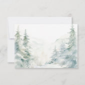 Rustic Mountain Winter Scene Waterverf QR-code RSVP Kaartje (Achterkant)
