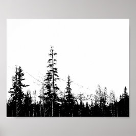 Rustic Mountain Woodland Forest Wall Art Decor Poster