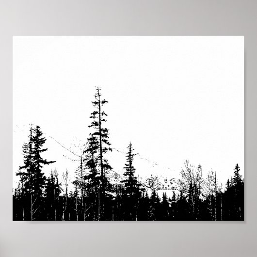 Rustic Mountain Woodland Forest Wall Art Decor Poster (Voorkant)