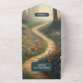 Rustic Mountain Woodland Forest Wedding All In One Uitnodiging (Buitenkant)