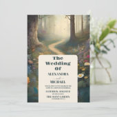 Rustic Mountain Woodland Forest Wedding Kaart (Staand voorkant)