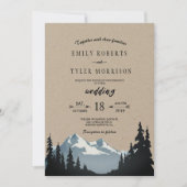 Rustic Mountain Woodland Forest Wedding Kaart (Voorkant)