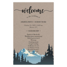 Rustic Mountain Woodland Forest Wedding Programme