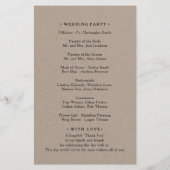 Rustic Mountain Woodland Forest Wedding Programme (Achterkant)