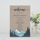 Rustic Mountain Woodland Forest Wedding Programme (Staand voorkant)