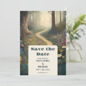 Rustic Mountain Woodland Forest Wedding Save The Date (Staand voorkant)