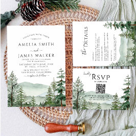 Rustic Mountain Woodland Outdoor Forest Wedding I Kaart