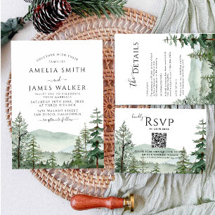 Rustic Mountain Woodland Outdoor Forest Wedding I Kaart