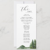 Rustic Mountain Woodland Wedding Program Kaart (Achterkant)