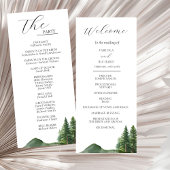 Rustic Mountain Woodland Wedding Program Kaart