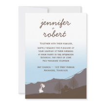 Rustic Mountain Zipline Wedding Invitation