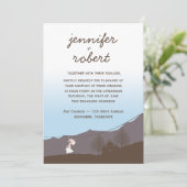 Rustic Mountain Zipline Wedding Invitation Kaart (Staand voorkant)