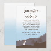 Rustic Mountain Zipline Wedding Invitation Kaart (Voorkant / Achterkant)